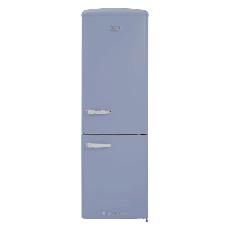 Refurbished CDA Florence Sea Holly Freestanding 330 Litre 60/40 Retro Frost Free Fridge Freezer Blue