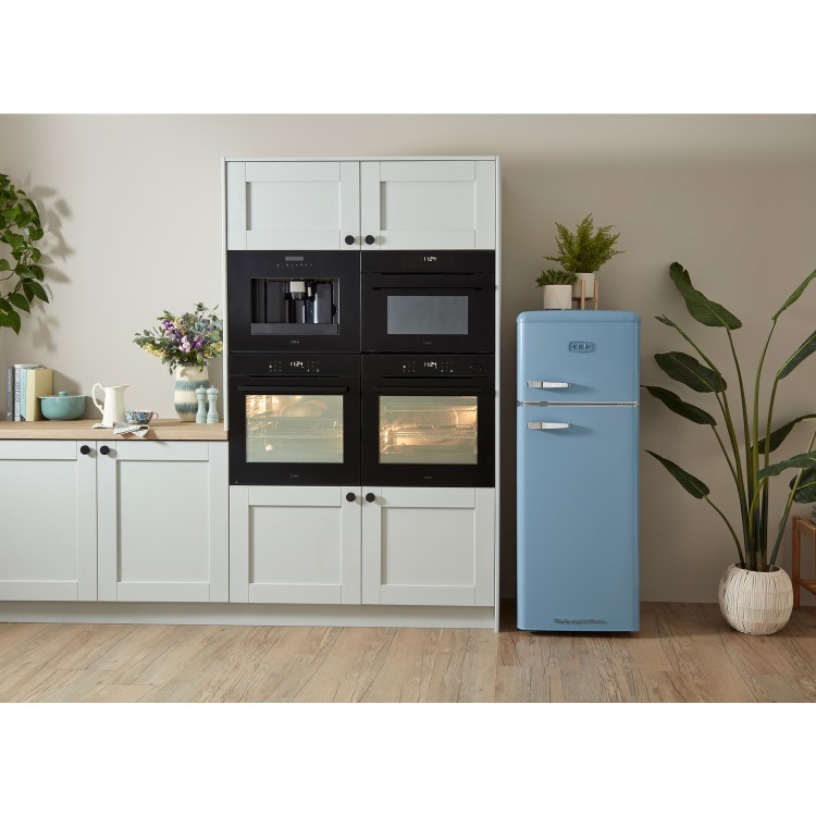 CDA 206 Litre Top Mount Retro Freestanding Fridge Freezer - Betty Sea Holly