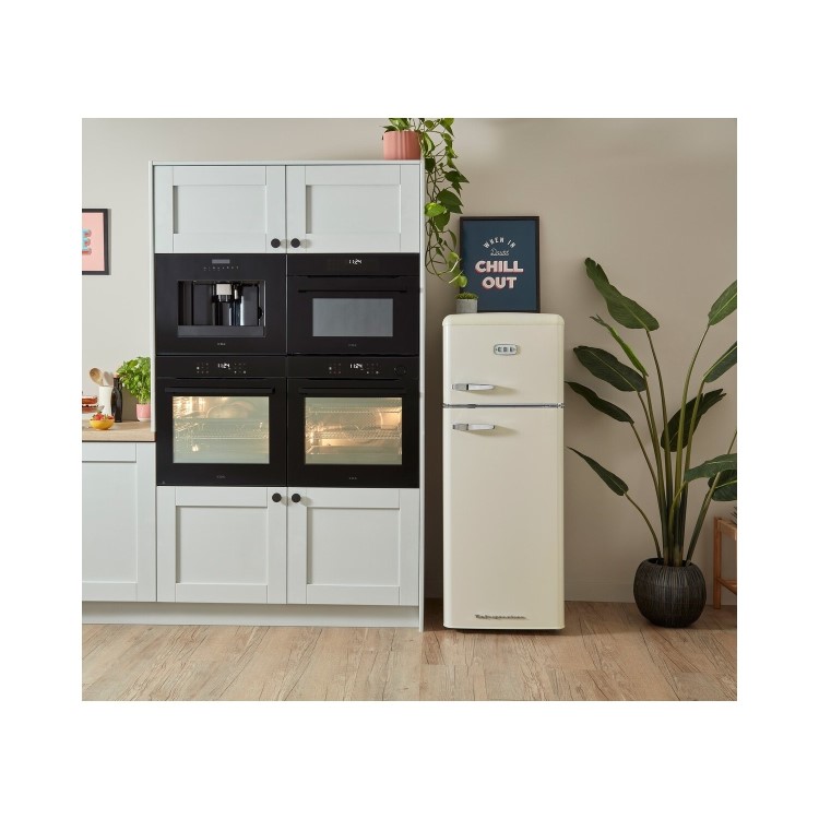 Refurbished CDA Betty Barley Freestanding 206 Litre Top Mount Retro Fridge Freezer Cream