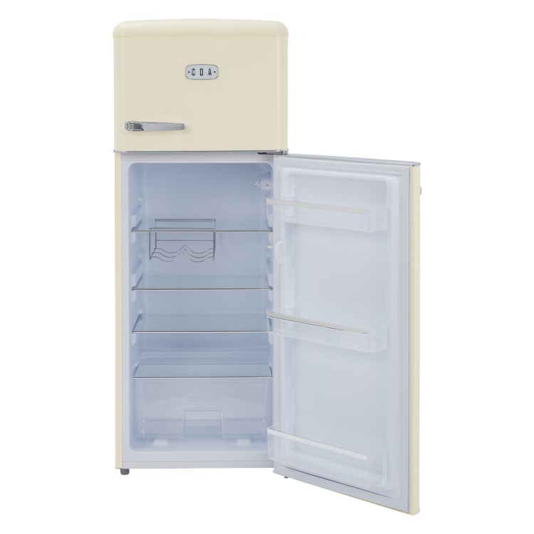 Refurbished CDA Betty Barley Freestanding 206 Litre Top Mount Retro Fridge Freezer Cream