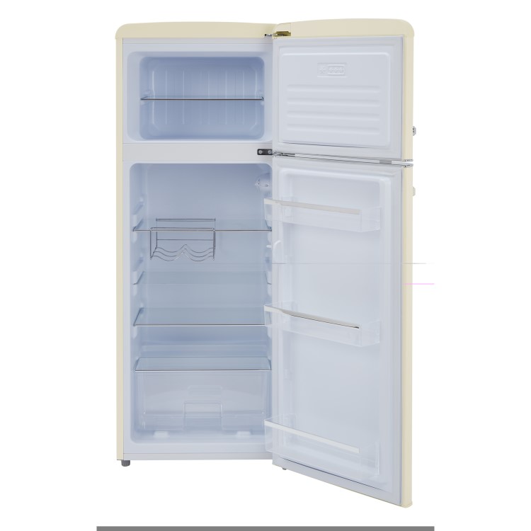 Refurbished CDA Betty Barley Freestanding 206 Litre Top Mount Retro Fridge Freezer Cream