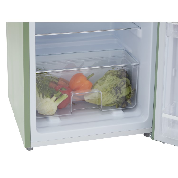 Refurbished CDA Betty Meadow Freestanding 206 Litre Top Mount Retro Fridge Freezer Green