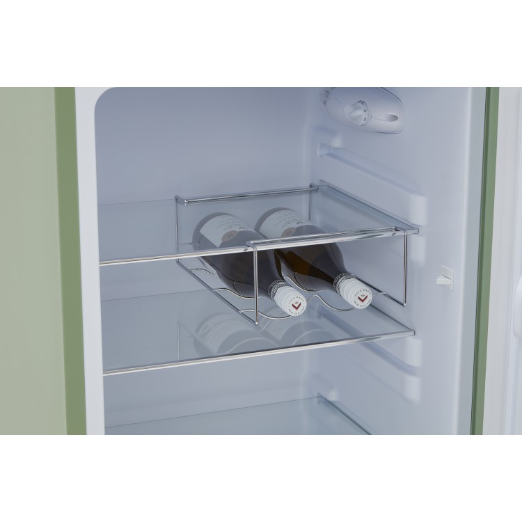 Refurbished CDA Betty Meadow Freestanding 206 Litre Top Mount Retro Fridge Freezer Green