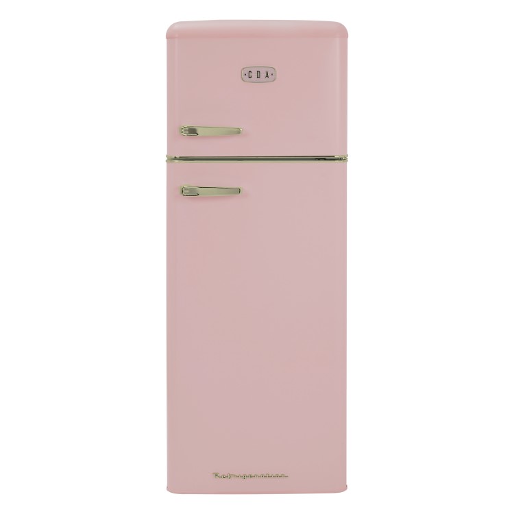 CDA 206 Litre Top Mount Retro Freestanding Fridge Freezer - Betty Tea Rose