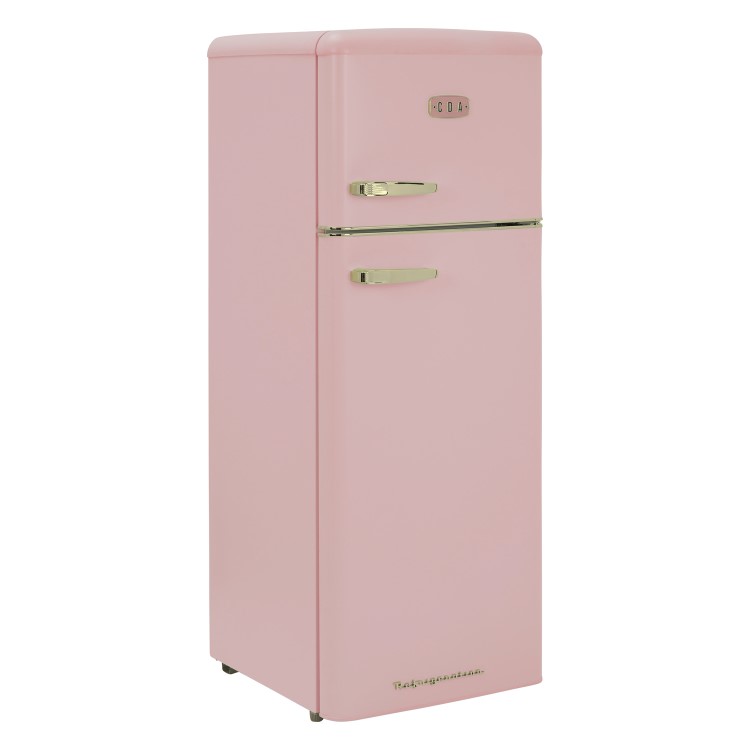 CDA 206 Litre Top Mount Retro Freestanding Fridge Freezer - Betty Tea Rose