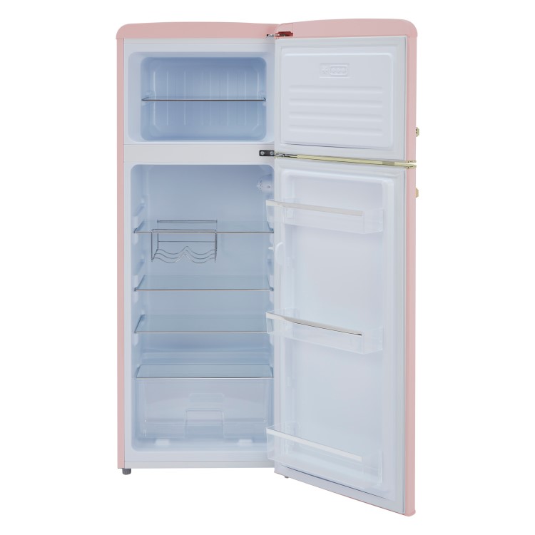 CDA 206 Litre Top Mount Retro Freestanding Fridge Freezer - Betty Tea Rose