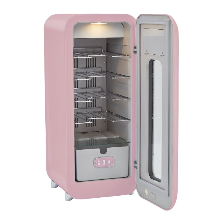 CDA Nancy Tea Rose 13 Bottle Capacity Single Zone Freestanding Retro Wine Cooler - Pink