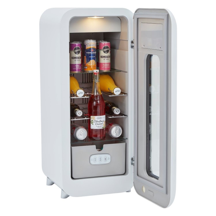 CDA Nancy Cotton 13 Bottle Capacity Single Zone Freestanding Retro Wine Cooler - White