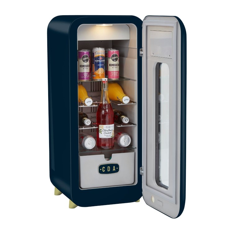 CDA Nancy Dark Skies 13 Bottle Capacity Single Zone Freestanding Retro Wine Cooler - Blue