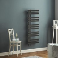 Black Heated Towel Rail Radiator 1200 x 500mm - Cobham