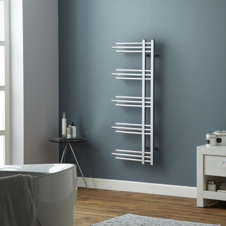 Towelrads Chertsey Chrome Towel Radiator 1200 x 500mm