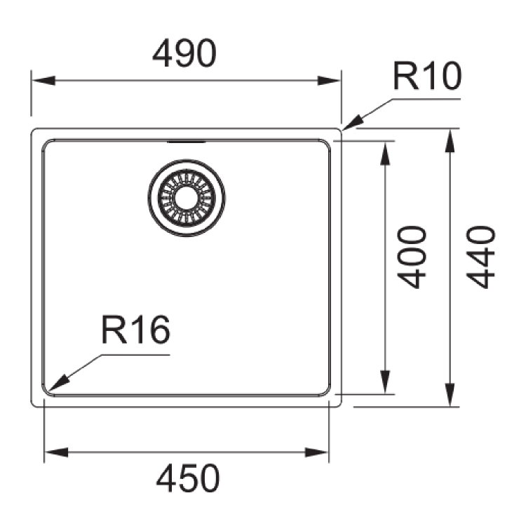 Single Bowl Undermount Stainless Steel Kitchen Sink - Franke Maris 110-45