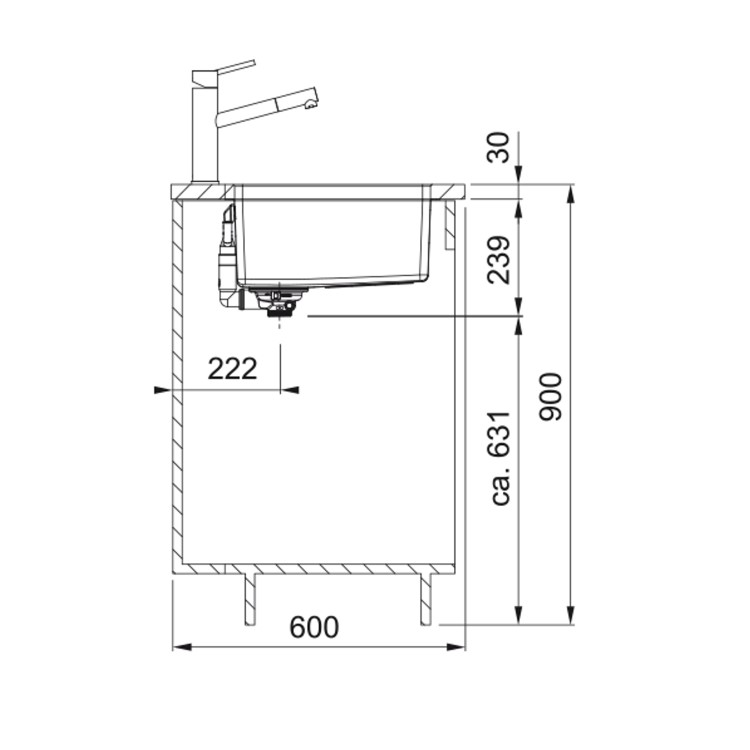 1.5 Bowl Left Hand Undermount Stainless Steel Kitchen Sink - Franke Maris 34-19