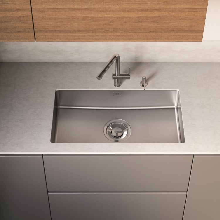 Single Bowl Silent Undermount Stainless Steel Kitchen Sink - Franke Maris Quiet 110-50