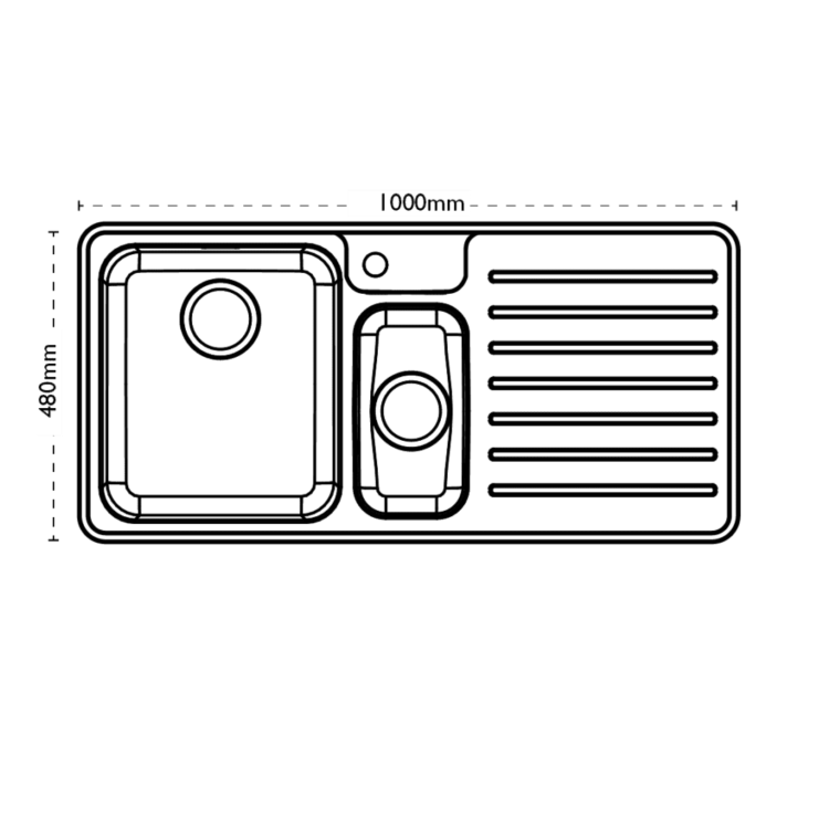 Carron Phoenix Atoll Double Bowl Chrome Stainless Steel Kitchen Sink- Left Hand Drainer