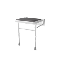 Grey Wall Mounted Folding Shower Seat - Nymas