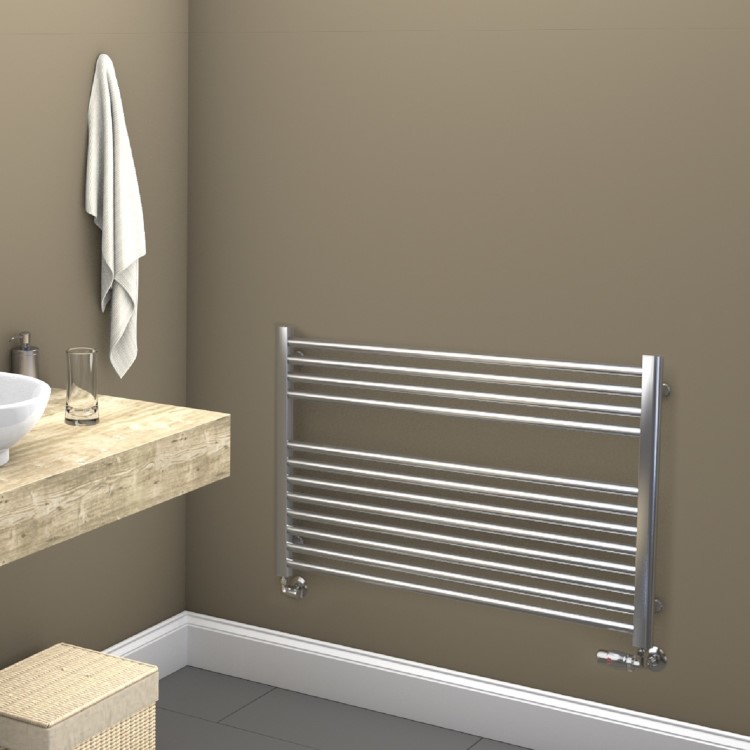 Towelrads Pisa Chrome Horizontal Towel Radiator 800 x 1000mm