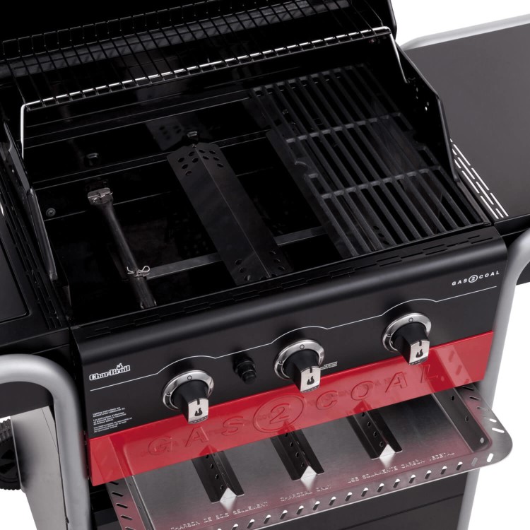 Char-Broil Gas2Coal 330 - 3 Burner Dual Fuel BBQ Grill with Side Burner