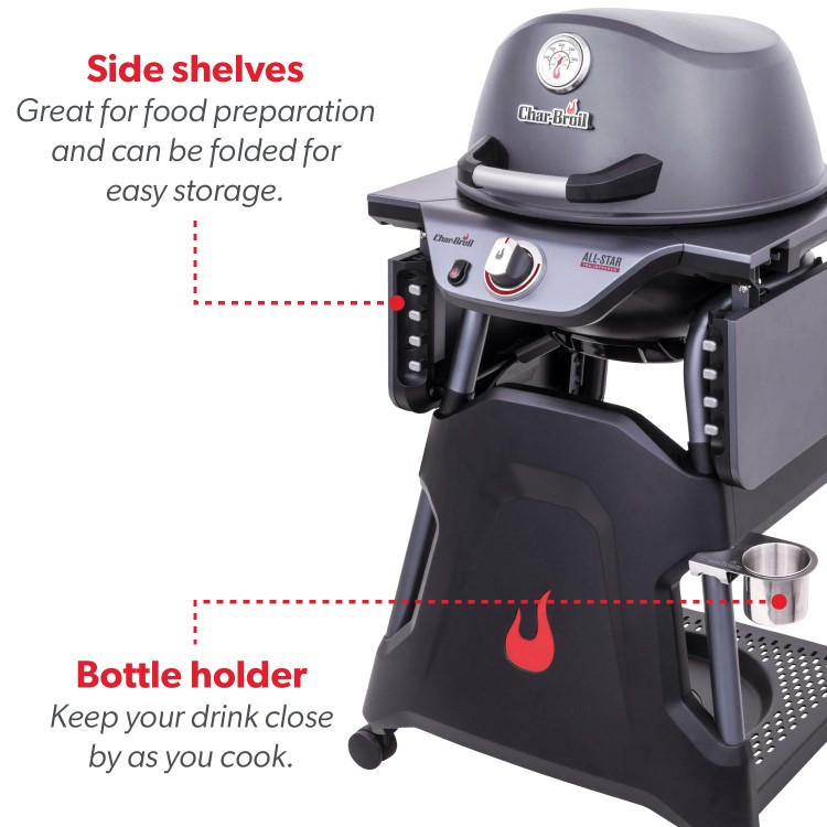 Char-Broil All-Star 125 - Single Burner Gas BBQ Grill with Cover