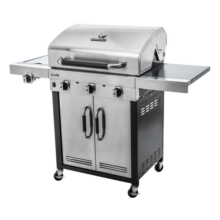 Refurbished Char-Broil Advantage Series 345S - 3 Burner Gas BBQ Grill with Side Burner - Stainless Steel