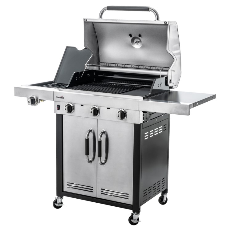 Refurbished Char-Broil Advantage Series 345S - 3 Burner Gas BBQ Grill with Side Burner - Stainless Steel