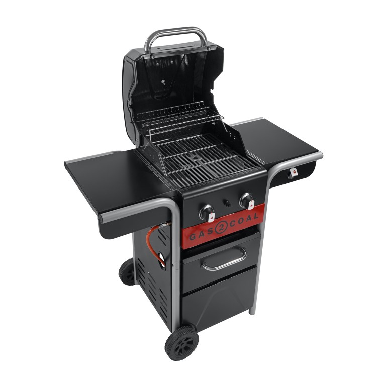 Char-Broil Gas2Coal 2.0 210 - 2 Burner Dual Fuel Gas & Charcoal BBQ Grill - Black