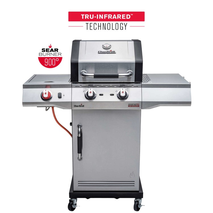 Char-Broil Advantage PRO S 2 - 2 Burner Gas BBQ Grill with Side Burner - Silver