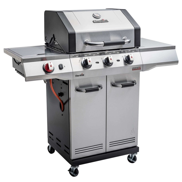 Char-Broil Advantage PRO S 3 - 3 Burner Gas BBQ Grill with Side Burner - Silver