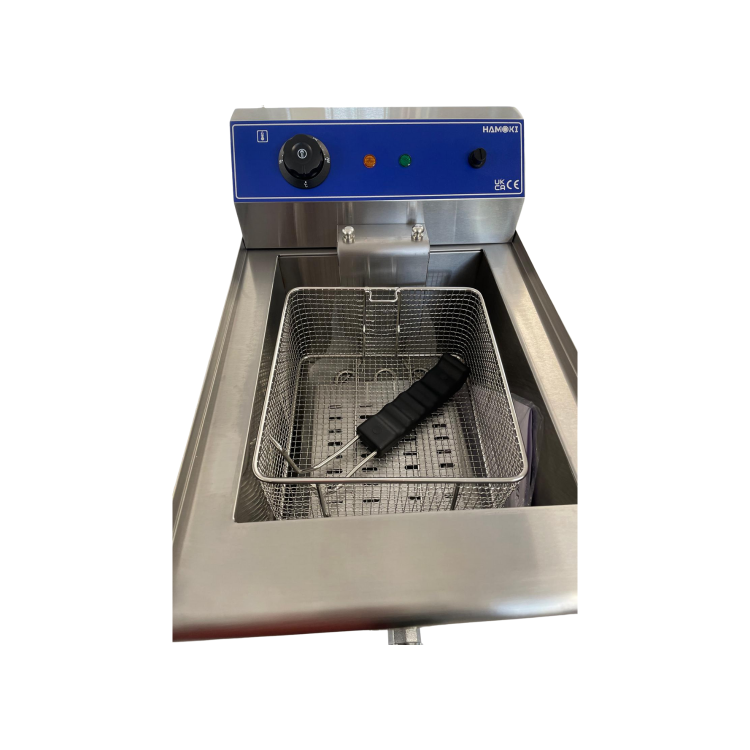 Hamoki EF-131V Electric Countertop Commercial Fryer 13ltr Single Tank With Drain Tap 3kW