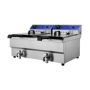 Hamoki EF-132V Electric Countertop Commercial Fryer 2 x 13ltr Twin Tank With Drain Taps  2 x 3kW