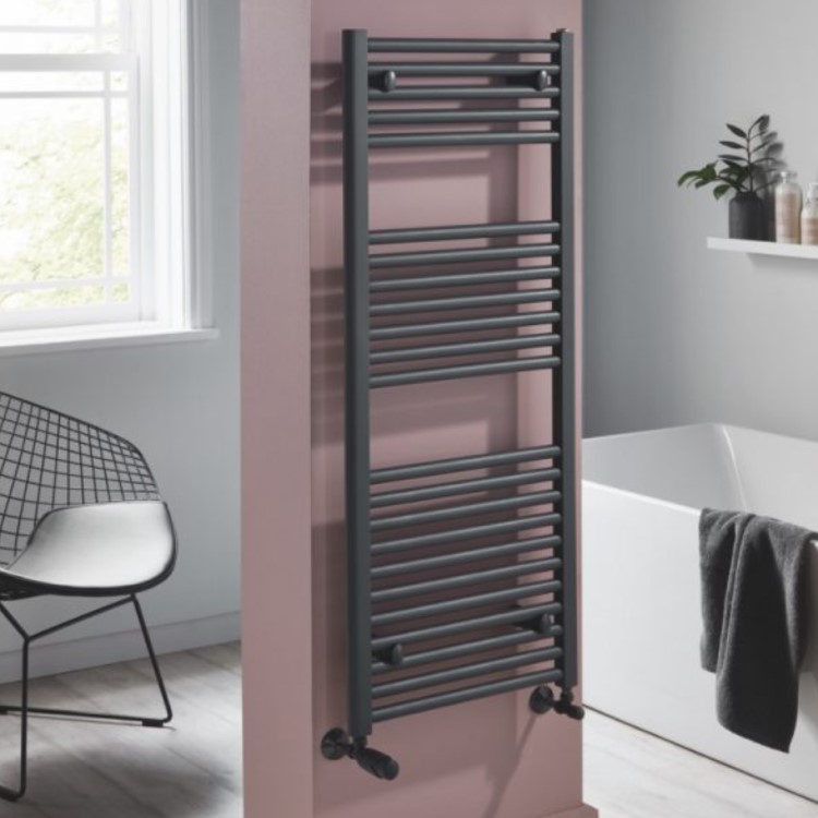 Towelrads Pisa Black Towel Radiator 1200 x 400mm