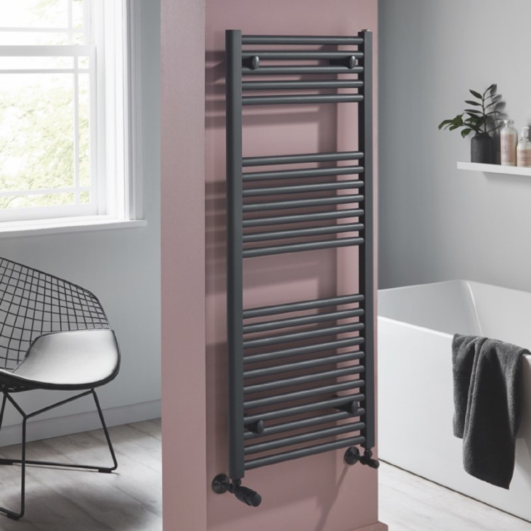 Towelrads Pisa Black Towel Radiator 1200 x 500mm