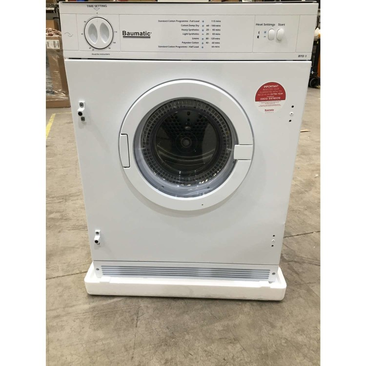 Refurbished Grade A3 - Baumatic BTD1 Integrated Vented 6kg Tumble Dryer - White