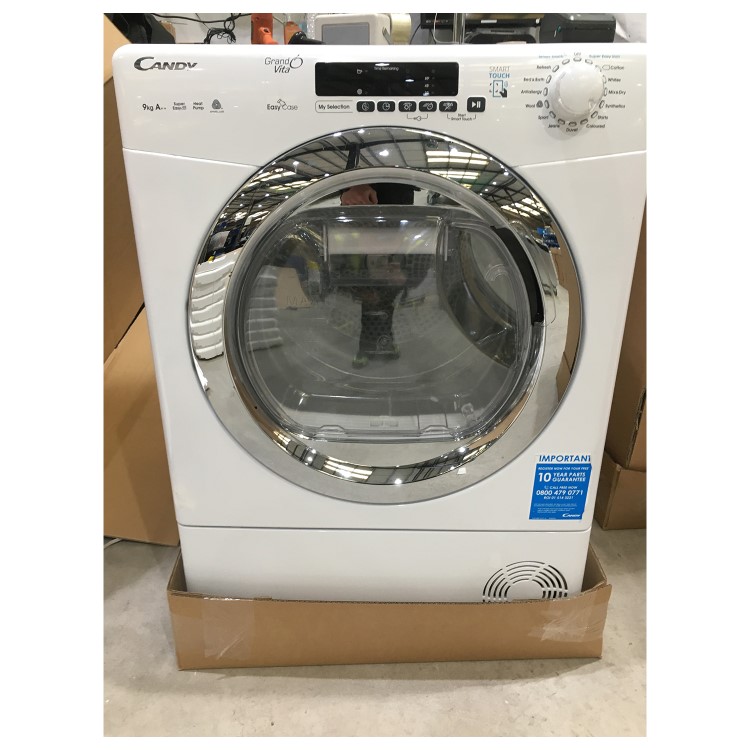 Refurbished Candy Grand'O Vita GVSH9A2DCE Freestanding Heat Pump 9KG Tumble Dryer