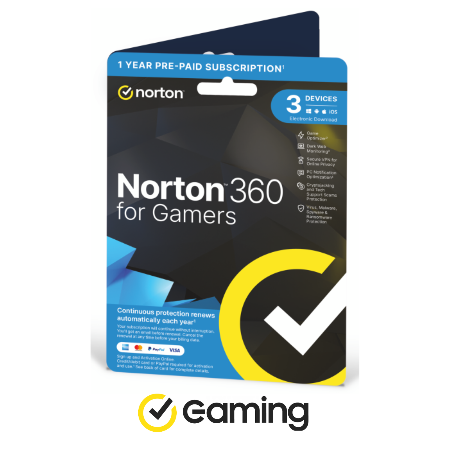 Photos - Software Norton 360 for Gamers Internet Security with VPN 3 Devices 12 Month Subscription 