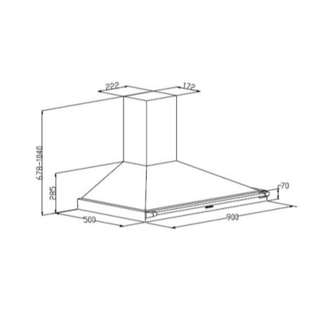 Stoves S900 Richmond 90cm Wide Chimney Cooker Hood Cream