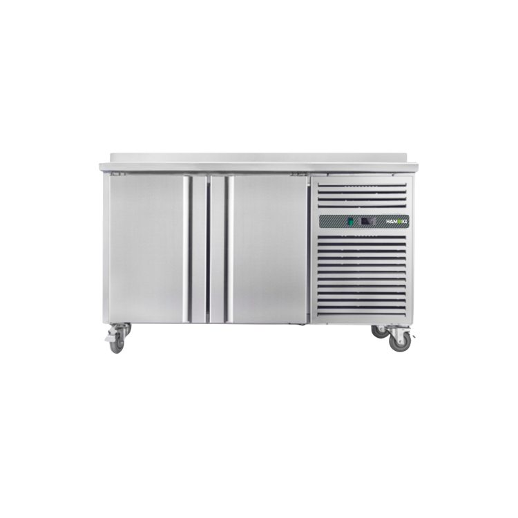 Hamoki GN2200TN 2 Door Refrigerated Counter with Backsplash and Castors 700mm Depth 272ltr