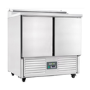 Hamoki PS200 2 Door Refrigerated Salad - Pizza Prep Counter 5 x GN1/6 Gastronorm Well And Lid Stainless Steel 215ltr