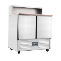 Hamoki PS900 2 Door Refrigerated Salad - Pizza Prep Counter With Granite Worktop And Gastronorm Well 215ltr