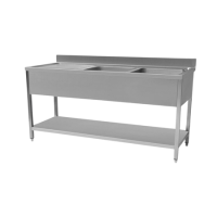 STSK-146L Hamoki 1400mm Wide Double Bowl Stainless Steel Sink With Left Hand Drainer 600mm Deep