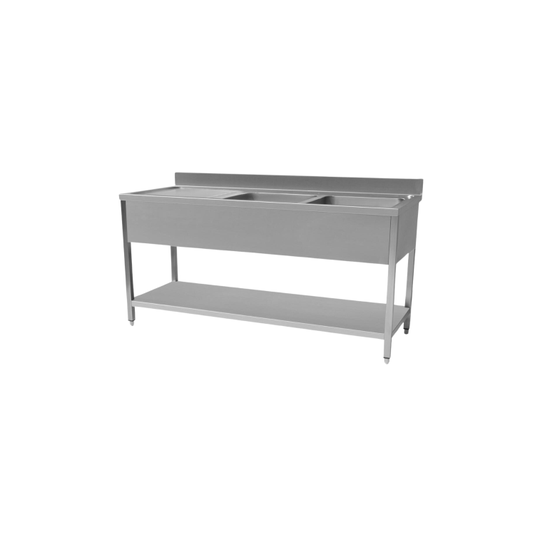 STSK-146L Hamoki 1400mm Wide Double Bowl Stainless Steel Sink With Left Hand Drainer 600mm Deep