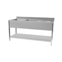 STSK-146R Hamoki 1400mm Wide Double Bowl Stainless Steel Sink With Right Hand Drainer 600mm Deep