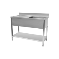 STSK-147L Hamoki 1400mm Wide Double Bowl Stainless Steel Sink Left Hand Drainer 700mm Deep