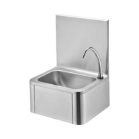 KYL43 Hamoki 400mm Knee Operated Stainless Steel Handwash Sink With Tap & Splashback