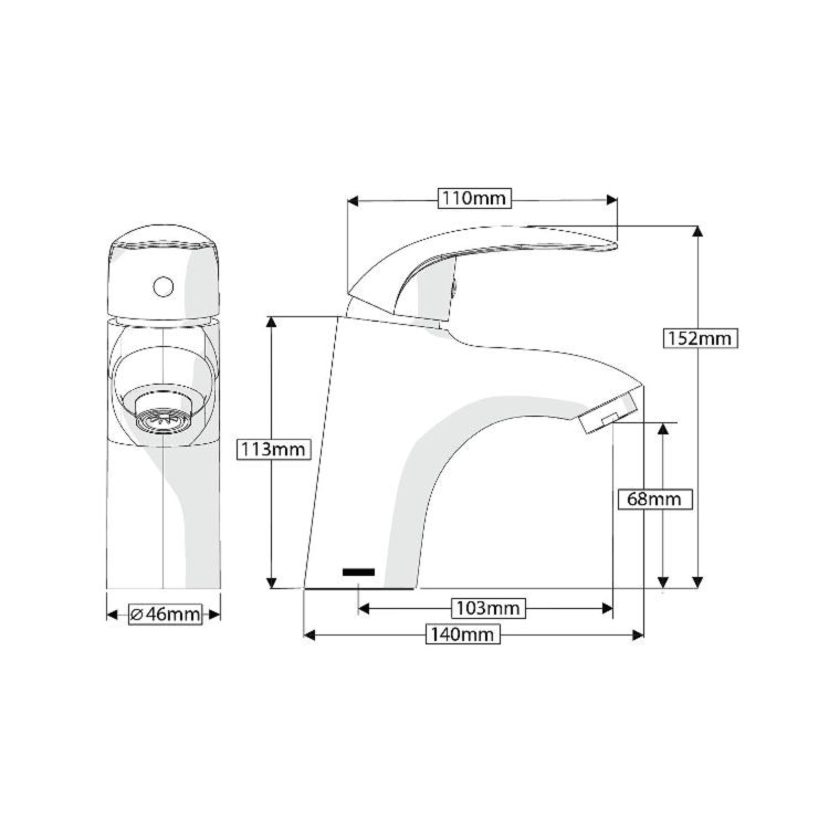 AKW Denova Chrome Mono Basin Mixer Tap with Waste