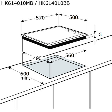 AEG HK614010MB Four Zone 60cm Ceramic Hob with Stainless Steel Frame