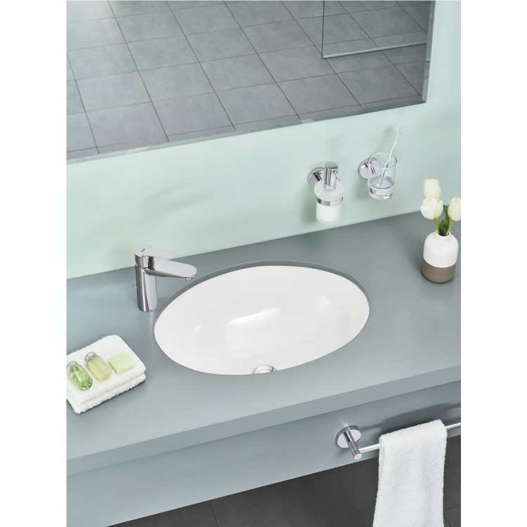 Grohe BauEdge Mono Basin Mixer Tap with Waste - Chrome