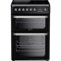 Hotpoint Ultima 60cm Double Oven Electric Cooker with Ceramic Hob - Black