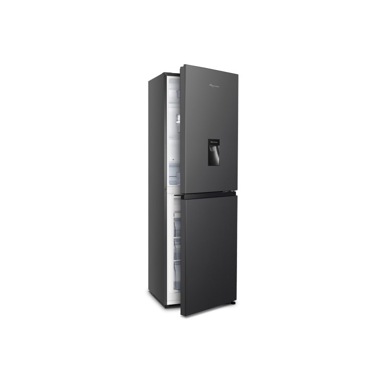 Fridgemaster MC55240MDB 240 Litre Freestanding Fridge Freezer 50/50 Split Water Dispenser 55cm Wide - Black