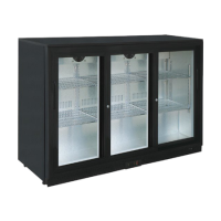 Hamoki LG320S 3 Door Bottle Cooler - Commercial Back Bar Cabinet - Sliding Doors - Low Height 320ltr